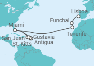 Itinerario del Crucero Doradas arenas de las Antillas Menores - Silversea