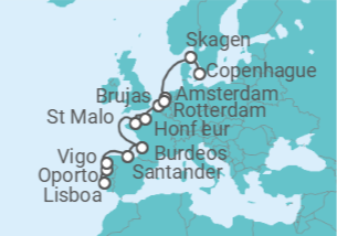 Itinerario del Crucero Extraordinario viaje a lo largo de la costa atlántica - Silversea