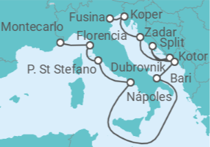 Itinerario del Crucero Las legendarias costas de Eslovenia y Croacia - Silversea