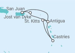 Itinerario del Crucero Unas navidades con sabor caribeño - Silversea