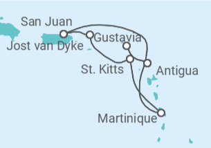 Itinerario del Crucero Aventuras bajo el sol caribeño - Silversea
