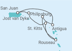 Itinerario del Crucero Las coloridas islas del Caribe oriental  - Silversea