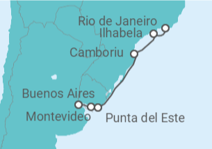 Itinerario del Crucero Argentina, Uruguay, Brasil - Silversea