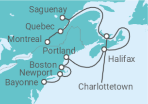 Itinerario del Crucero Estados Unidos (EE.UU.), Canadá - Silversea