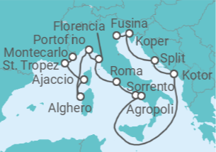 Itinerario del Crucero Historia romana y sabores cítricos del sur - Silversea
