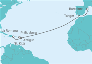 Itinerario del Crucero Desde Barcelona a La Romana - MSC Cruceros