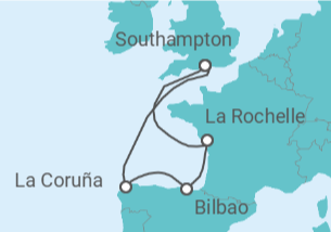 Itinerario del Crucero Francia, España - MSC Cruceros
