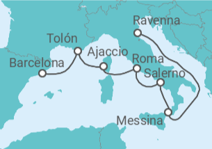 Itinerario del Crucero Francia, Italia - Royal Caribbean