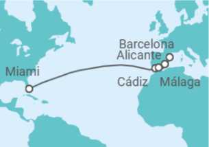 Itinerario del Crucero  Transatlántico - Royal Caribbean