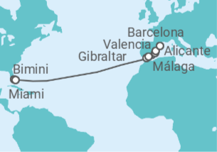 Itinerario del Crucero España y Gibraltar Transatlántico - Royal Caribbean