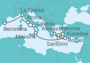 Itinerario del Crucero Lo mejor de Italia y Grecia - Royal Caribbean