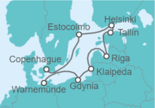 Itinerario del Crucero Capitales Bálticas - MSC Cruceros