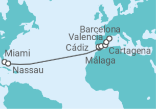 Itinerario del Crucero España y Marruecos Transatlántico - Royal Caribbean