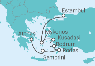 Itinerario del Crucero Islas Griegas y Turquía - Royal Caribbean