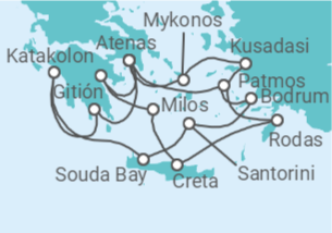 Itinerario del Crucero Una auténtica odisea por el Egeo - Silversea