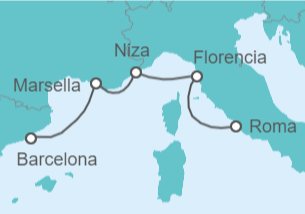 Itinerario del Crucero Italia, Francia, España - Azamara