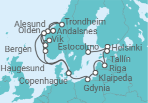 Itinerario del Crucero Las legendarias aguas bálticas - Silversea