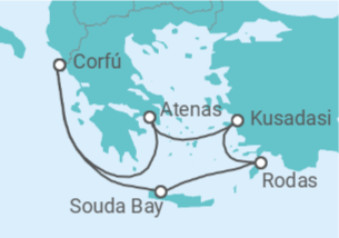 Itinerario del Crucero Grecia, Turquía - AIDA