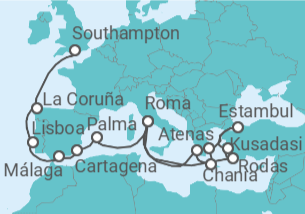 Itinerario del Crucero Estambul e Islas Griegas - Cunard