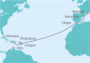 Itinerario del Crucero Desde Marsella a La Romana - MSC Cruceros