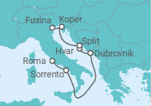 Itinerario del Crucero Una costa de imperios - Silversea