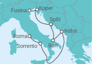 Itinerario del Crucero Resplandeciente Adriático - Silversea