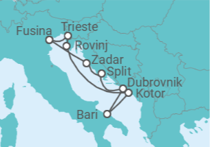 Itinerario del Crucero Fragantes colinas y pueblos de Provenza - Silversea