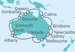 Itinerario del Crucero Recorriendo Australia - Princess Cruises