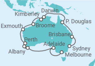 Itinerario del Crucero Recorriendo Australia - Princess Cruises
