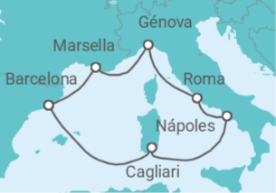 Itinerario del Crucero La música del mar - Costa Cruceros