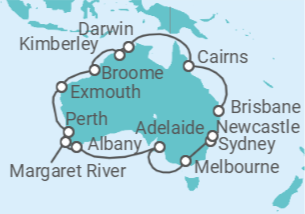Itinerario del Crucero Recorriendo Australia - Princess Cruises