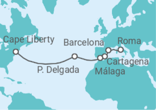 Itinerario del Crucero España y Portugal Transatlántico - Royal Caribbean