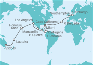 Itinerario del Crucero Segmento de vuelta al mundo: de Hamburgo a Sydney - Cunard