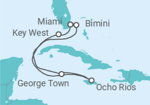 Itinerario del Crucero Caribe Occidental y Club de Playa Bimini - Virgin Voyages