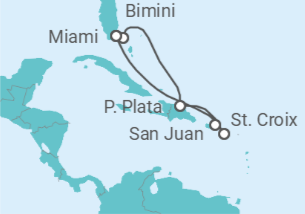 Itinerario del Crucero Antillas Orientales del Caribe - Virgin Voyages