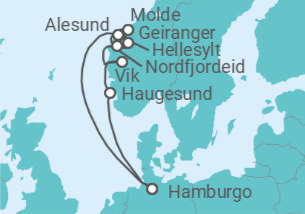 Itinerario del Crucero Tesoros de la naturaleza - Costa Cruceros