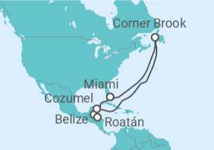 Itinerario del Crucero Caribe Occidental con Vacaciones en México - Princess Cruises