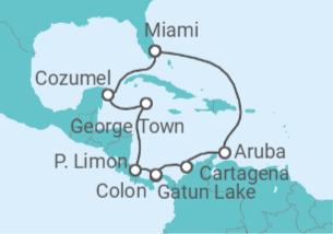Itinerario del Crucero Canal de Panamá con Costa Rica y el Caribe - Princess Cruises