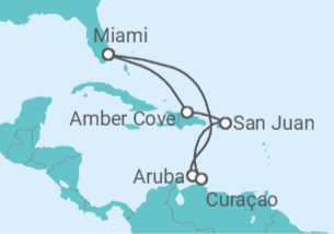 Itinerario del Crucero Caribe Sur con Aruba - Princess Cruises