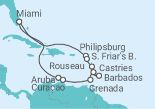 Itinerario del Crucero Círculo Caribe - Princess Cruises