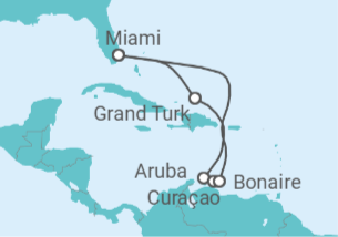 Itinerario del Crucero Caribe meridional con las islas ABC - Princess Cruises