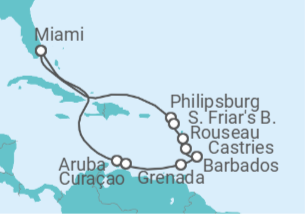 Itinerario del Crucero Círculo Caribe - Princess Cruises