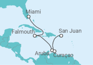 Itinerario del Crucero Caribe Sur con Curazao - Princess Cruises