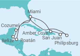 Itinerario del Crucero Puerto Rico, Saint Maarten, Estados Unidos (EE.UU.), Honduras, Belice, México - Princess Cruises