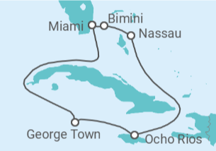 Itinerario del Crucero Caribe Occidental y Club de Playa Bimini - Virgin Voyages