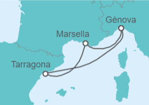 Itinerario del Crucero Francia, España - MSC Cruceros