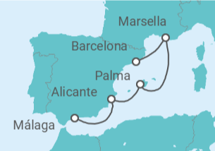 Itinerario del Crucero España, Francia - MSC Cruceros