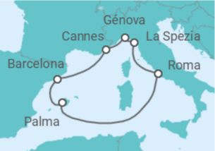 Itinerario del Crucero Bellezas del Mediterráneo TI - MSC Cruceros
