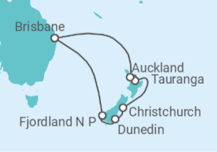 Itinerario del Crucero Vacaciones en Nueva Zelanda - Princess Cruises