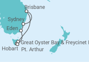 Itinerario del Crucero Tasmania - Princess Cruises